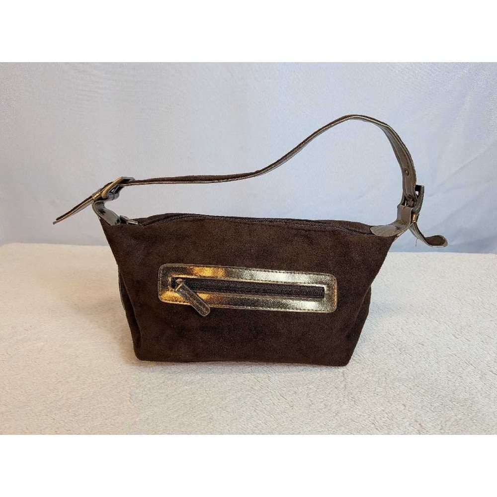 Bath & Body Works Brown Faux Suede Accent Hobo Shoulder Bag